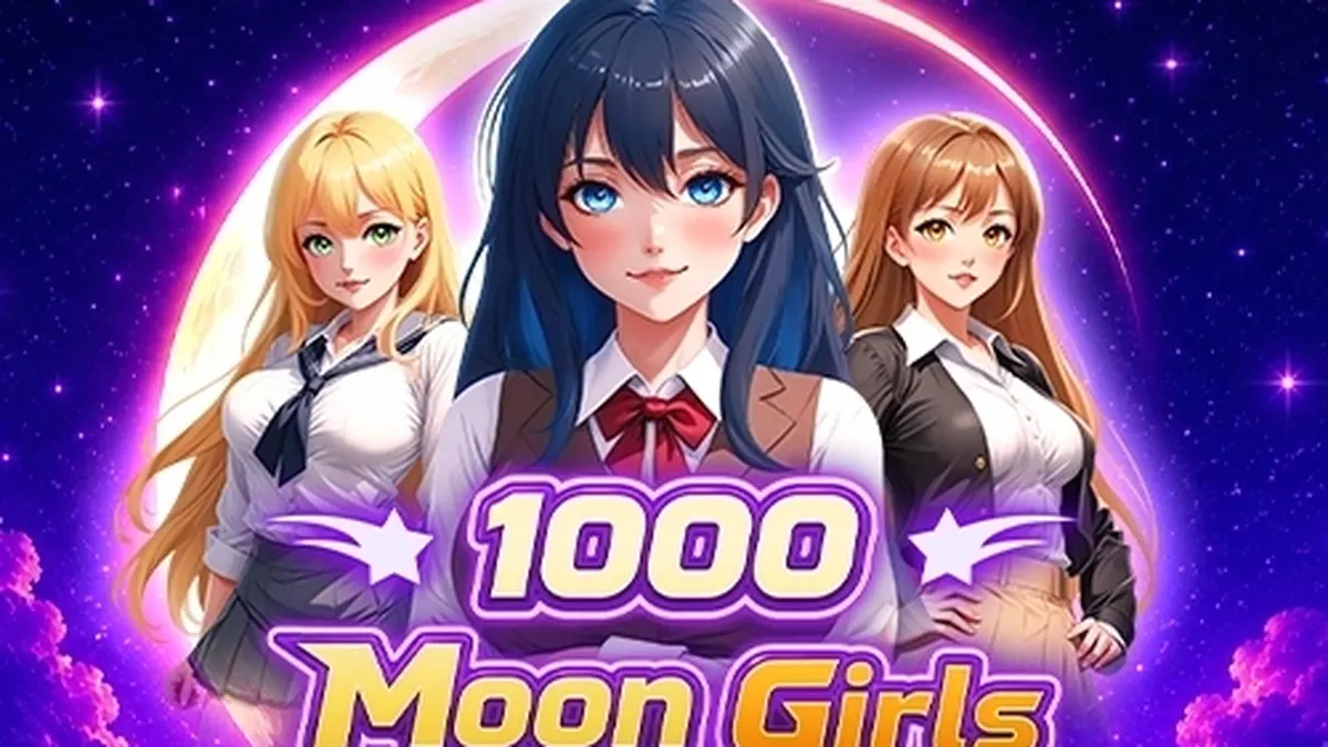Ang 1000 Moon Girls slot interface na nagpapakita ng pitong reels.